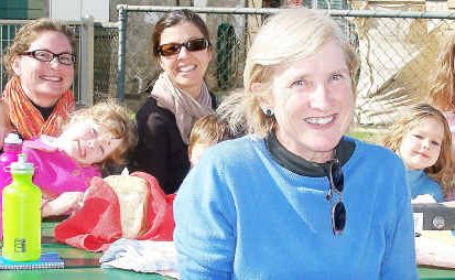 ABA counsellor Kate Shapcott (front) with mothers Sarah Monk, with daughter Lily, 3, Anita Campbell and Leah Furness with daughter Naima, 4. ABA counsellor Kate Shapcott (front) with mothers Sarah Monk, with daughter Lily, 3, Anita Campbell and Leah Furness with daughter Naima, 4.